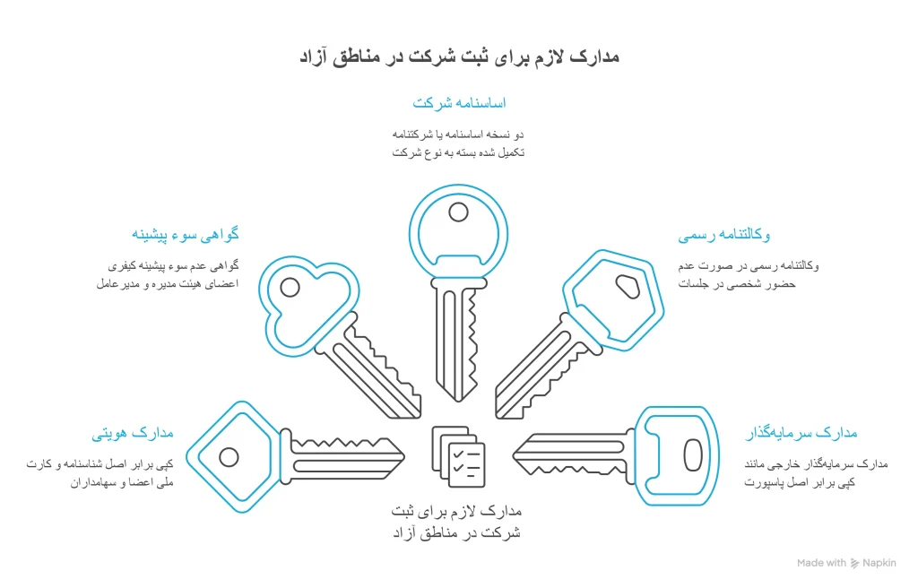مدارک لازم برای ثبت شرکت در مناطق آزاد